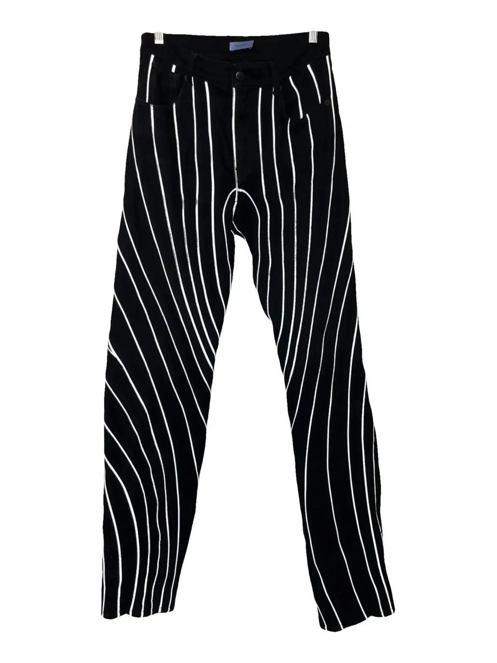 Mugler Hi Rise Reflective Spiral Black Denim Jeans FR 36 US 4 EUC Authentic FW21